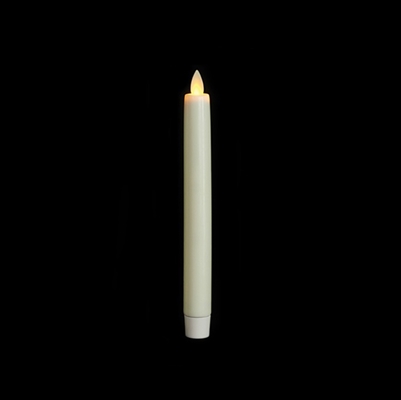 Luminara Moving Flame LED Taper Candle - Indoor - Unscented Ivory Wax - 15/16" x 8" - Remote Ready
