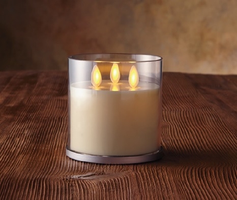 Luminara - Flameless LED Candle - Glass Mason Jar With Lid - Ivory Wax -  Vanilla Scented - Remote Ready - 3.5