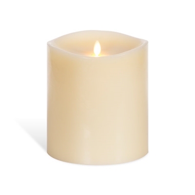 Luminara - Flameless LED Candle - 360-Degree Large Indoor Pillar - Unscented Ivory Wax - Remote Ready - 6