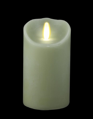 Luminara - Flameless LED Candle - Indoor - Wax - Light Green - Remote Ready - 3.5" x 7"