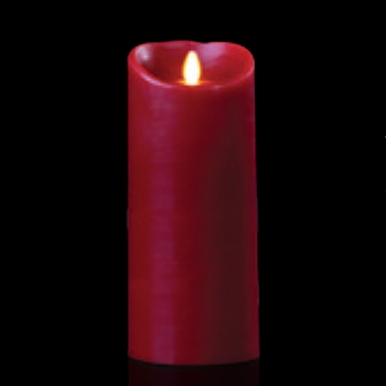 Luminara - Flameless LED Candle - Indoor - Wax - Burgundy - Remote Ready - 4" x 9"