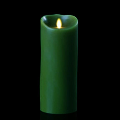 Luminara - Flameless LED Candle - Indoor - Wax - Forest Green - Remote Ready - 4" x 9"