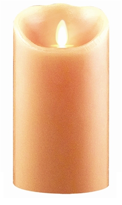 Luminara - Flameless LED Candle - Indoor - Wax - Peach - Remote Ready - 3.5" x 7"