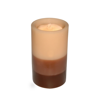 AquaFlame - Flameless LED Candle Fountain - Indoor - Wax - Graduated Dark Brown to Beige - 5" x 8.5"