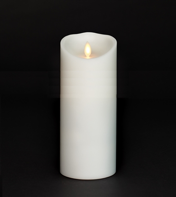 Torchier Moving Flame - Flameless LED Candle - Indoor - Unscented White Wax - Remote Ready - 3.5" x 9"