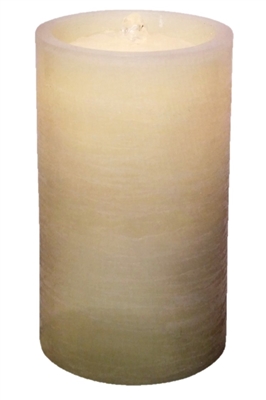 AquaFlame - Flameless LED Candle Fountain - Indoor - Ivory Fresco Textured Wax Finish - 5" x 8.5"