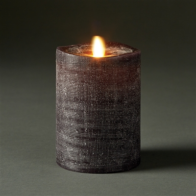 LightLi by Liown - Moving Flame - Flameless LED Candle - Linen Charcoal Wax - Bluetooth App Ready - Remote Ready - 3.5" x 5"