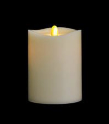 Matrixflame - Flickering Digital Flameless LED Candle - Indoor - Vanilla Scented - Ivory Wax - Remote Ready - 3.5" x 5"