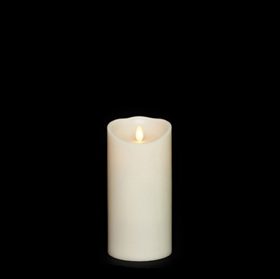 Liown - Moving Flame - Flameless LED Candle - Indoor - Ivory Vanilla Scented Wax - Remote Ready - 3.5" x 7"