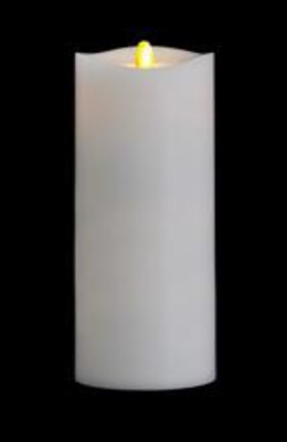 Matrixflame - Flickering Digital Flameless LED Candle - Indoor - Unscented White Wax - Remote Ready - 3.5" x 9"