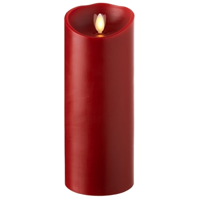 Liown - Moving Flame - Flameless LED Candle - Indoor - Red Wax - Cinnamon Scented - Remote Ready - 3.5" x 9"