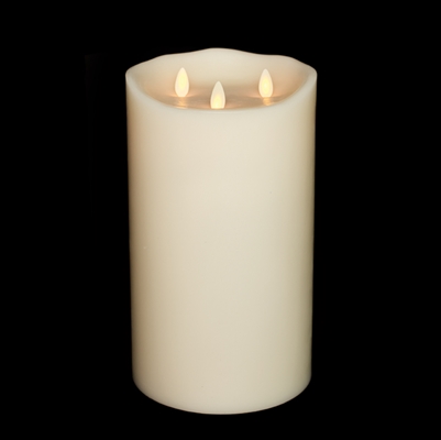 Liown - Tri-Flame Moving Flame - Flameless LED Candle - Indoor - Unscented Ivory Wax - Remote Ready - 6