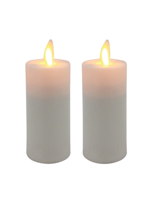 Mystique - Flameless LED Candles - Set of 2 x 3-Inch Votives - Ivory ABS Plastic - Remote Ready
