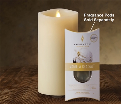 Luminara - Fragrance Diffusing Moving Flame LED Candle - Indoor - Ivory Wax - Remote Ready - 3.75" x 7"