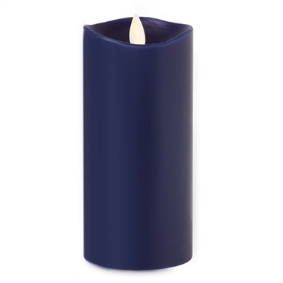 Luminara - 360-Degree Flameless LED Candle - Indoor - Unscented Atlantic Blue Wax - Remote Ready - 3" x 6"