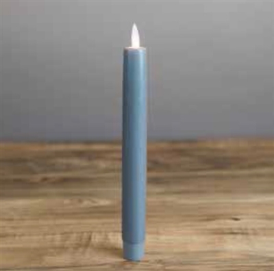 Mystique - Flameless LED Taper Candle - Indoor - Wax Coated - Grey - 7/8" x 8"