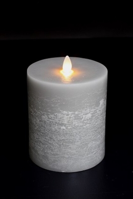Avalon - Flat Top Moving Flame - Flameless LED Candle - Indoor - Unscented Platinum Wax - Chalk Finish - Remote Ready - 4