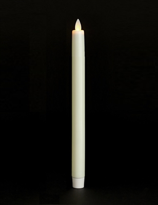 Mystique - Flameless LED Taper Candle - Indoor - Wax Coated - Ivory - 7/8" x 12"