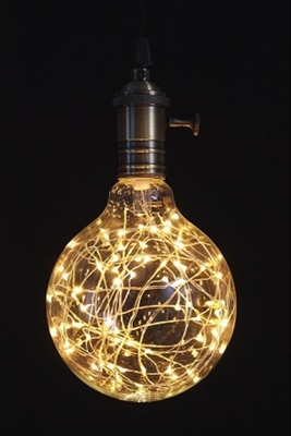 The Light Garden - Decorative LED Bulb - G40 Globe Bulb Shape - Indoor/Outdoor - 60 LED String Lights - 1W - 110-240VAC - 2K Color Temperature - Standard E26 Screw Base - 5