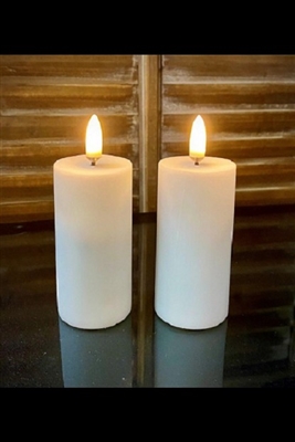 Radiance - By The Light Garden - Pair of 1.5" x 4.25" Votives - Realistic LED Flame Effect - Indoor - Unscented Ivory ABS Plastic - Remote Ready
