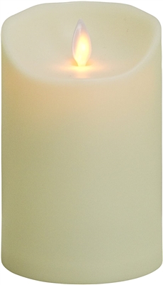 Mystique - Flameless LED Pillar Candle - Indoor - Wax - Ivory - Remote-Ready - 3.25" x 5"