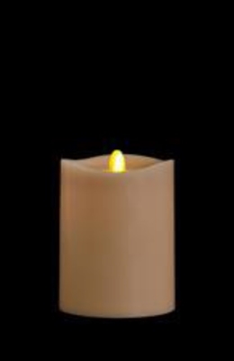 Matrixflame - Flickering Digital Flameless LED Candle - Indoor - Autumn Wood Scented - Sand Colored Wax - Remote Ready - 3.5" x 5"