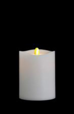 Matrixflame - Flickering Digital Flameless LED Candle - Indoor - Unscented White Wax - Remote Ready - 3.5