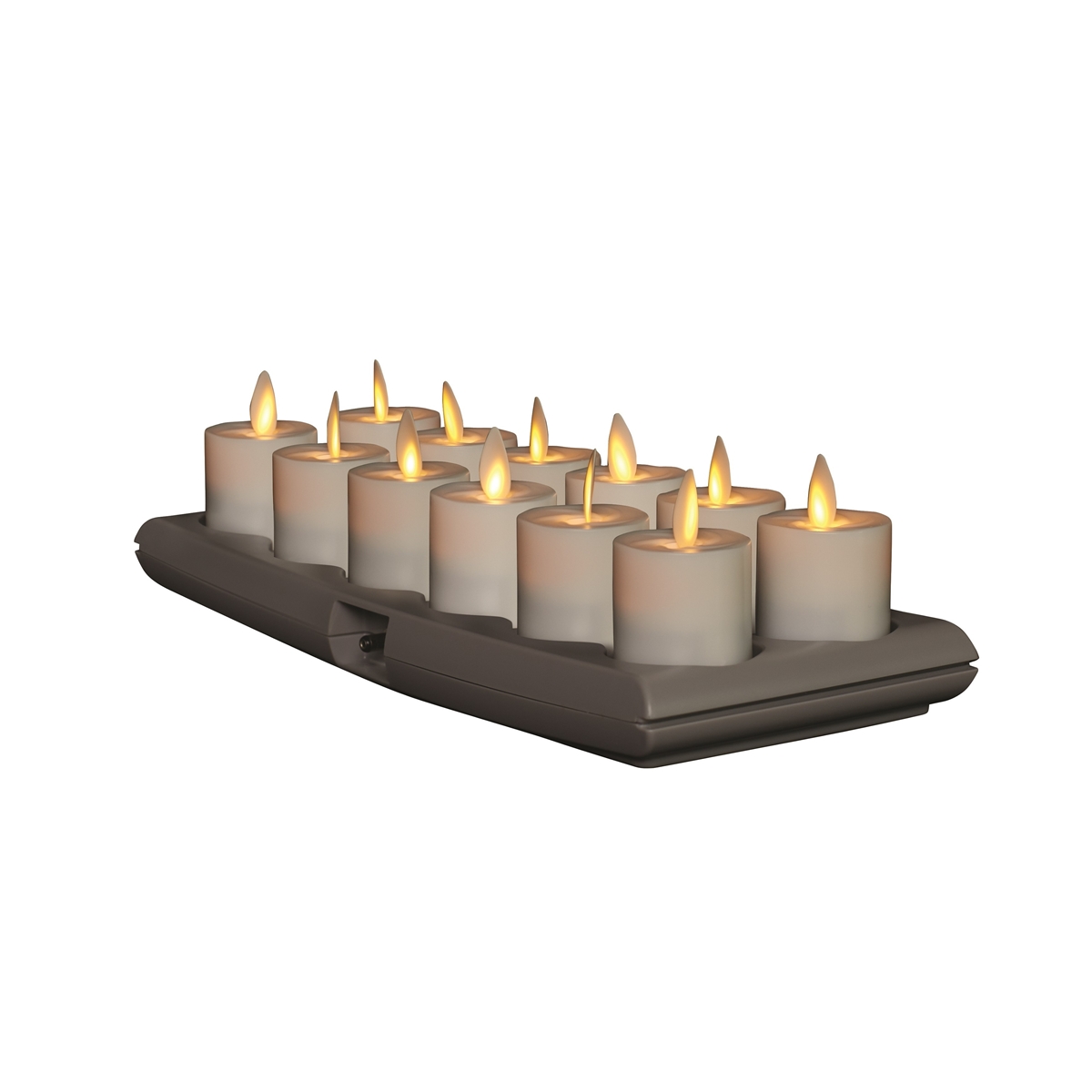 Torchier Moving Flame - Rechargeable Flameless LED Candles - Set 12 x 1.6-Inch Tealight with