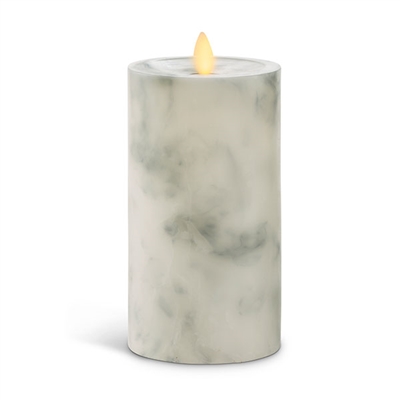 Luminara - Flameless LED Candle - Unscented White Marble Wax - Indoor - Remote Ready - 3.25