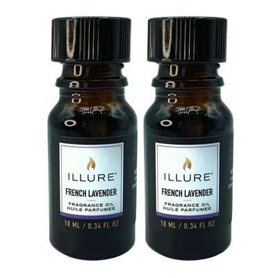 iLLure Fragrance Oils For iLLure Diffuser Pillar Candle - 2 x 0.34 Fluid Ounce Bottles - French Lavender