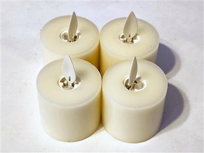 Fantastic Craft - Extra Set of 4 Rechargeable Flameless LED Tealights - Cream Colored Wax - 1.5