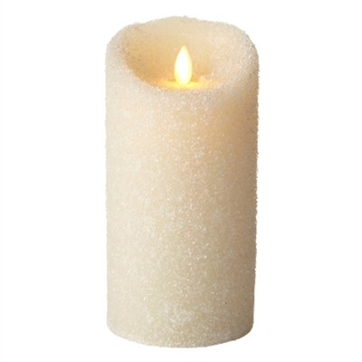 Luminara - Flameless LED Candle - Indoor - Ivory Wax - Textured Sugar Finish - 3.5" x 7" - Remote Ready