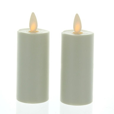 Luminara - Flameless LED Candles - Set of 2 x 3-Inch Votives - Ivory ABS Plastic - Remote Ready