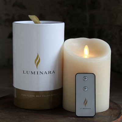 Luminara - Flameless LED Candle - Premium Gift Packaging With Remote - Indoor - Ivory Wax - Ocean Breeze Scent - 4" x 5"