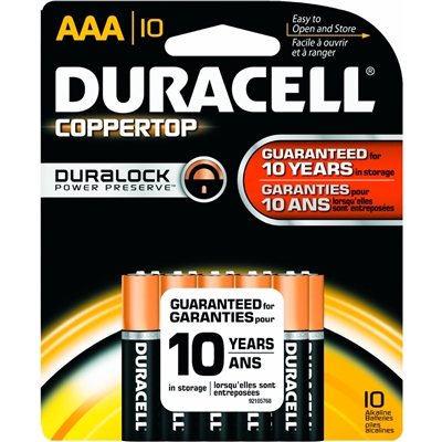 Duracell Coppertop With Duralock Technology - AAA - 1.5V - Alkaline Battery - 10-Pack